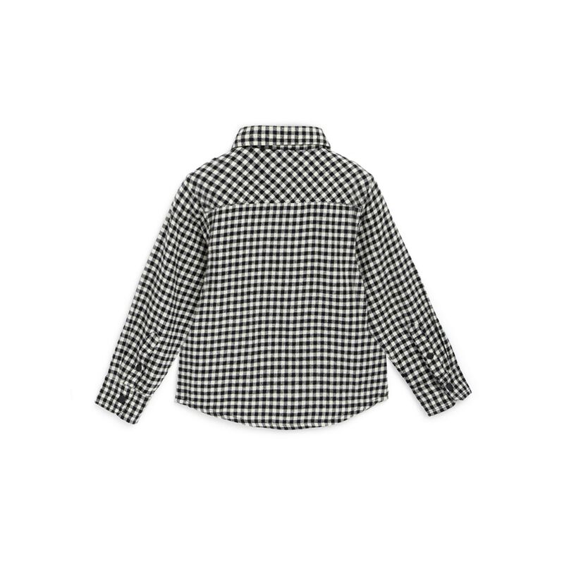 Boys Black Checkered Long Sleeve Shirt image number null
